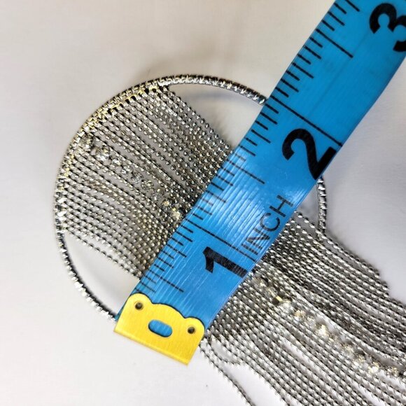 Silver Tone Tassel Earrings Tone Chandelier Earrings Bridal Earring - Picture 6 of 6